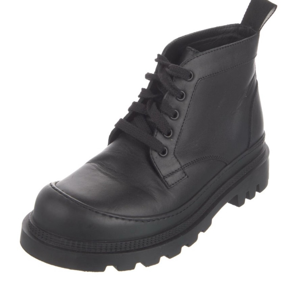 Loewe Black Combat Moto Boots with Rugged Sole